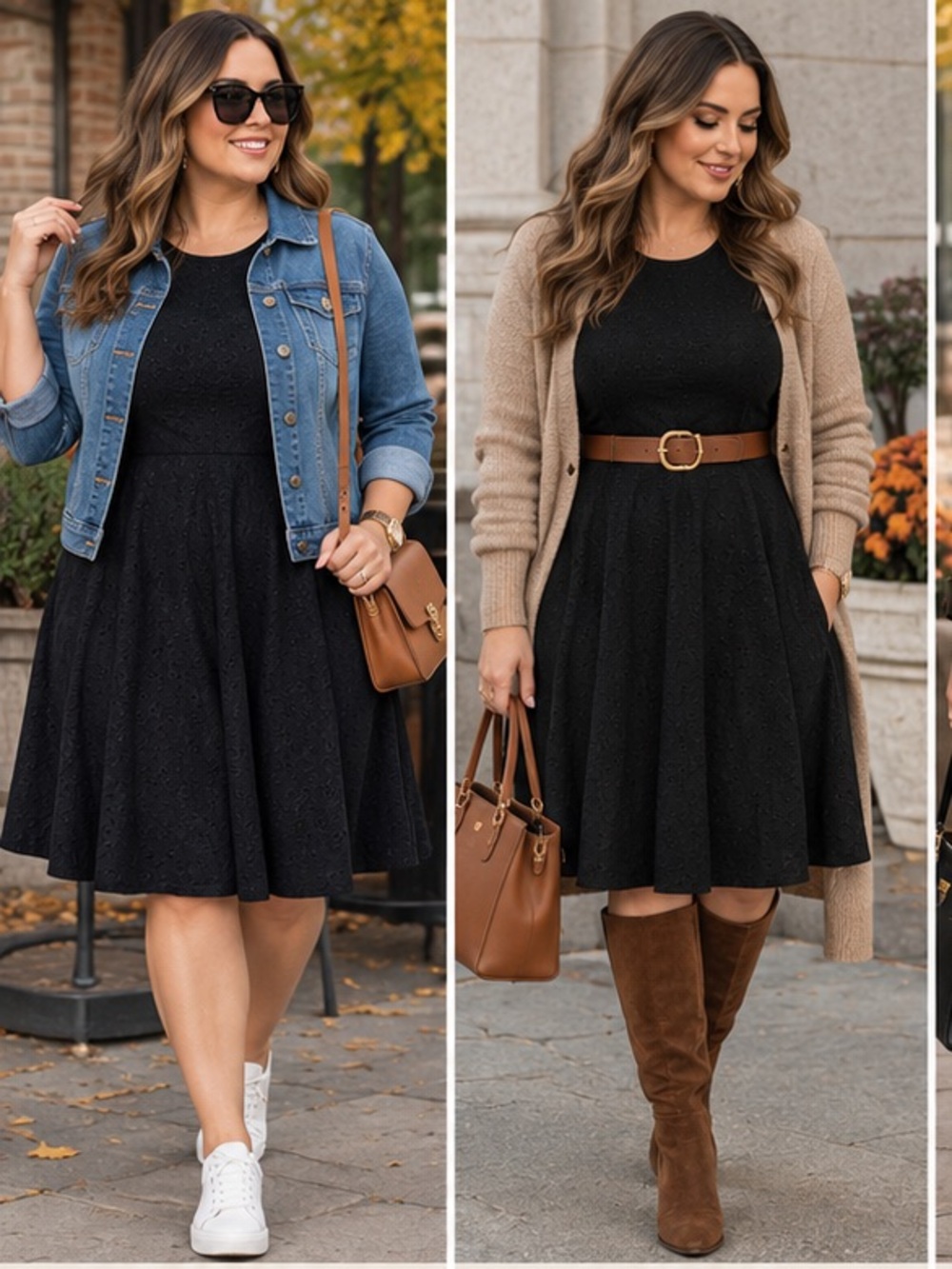 LuLaRoe Black Nicole Scoop Neck Fit-and-Flare Dress